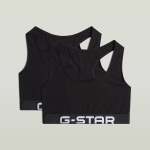 G-star Raw Logo Racerback Bralette 2 Pack Black - XL Black