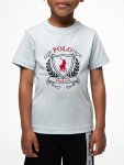 Polo Boys Cory Crested Short Sleeve T-Shirt In Sky Blue - Sky Blue 7 To 8