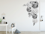 Peony Wall Sticker Monochrome - Large Pack
