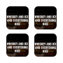 Custom Printed Whiskey And Ice Wooden Coasters