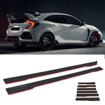 Universal Gloss Black Rocker Panel Extension Lower Side Skirts Body Kit 2M 78.7INCH