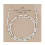 Beaded Glasses Chains Assorted Colours - White & Silver
