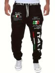 Creative Letters Print Joggers For Men Street Style Trousers For Males