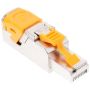 CAT8 Shielded RJ45 Ethernet Modular Plug Pass Through Connector Tool-free