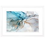Blue And Stony Marble Pattern Framed Print 1400 X 1000
