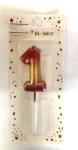 Multi Colored Number Candle Small