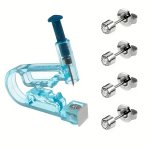 5PCS Ear Piercing Gun Tool Kit : 4PCS Stud Earring Set Ear Stud Gun - Safe Easy To Use Ear Piercing Tools