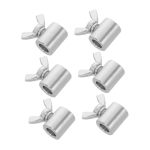 Khbuab Stainless Steel Wire Rope Clips Sturdy Cable Clamps 6PCS Silver With Protective Sheath And Hand Tightening Design 8MM Loc