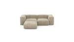 Three Module Chaise Sofa - Cord Velours - Sand - 230CM X 199CM