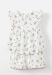 Cotton On Bessy Flutter Sleeve Top And Short Set - Vanilla ditsy Folk Floral