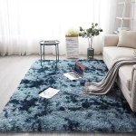Blue Fluffy Rug Flufblue
