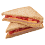 Ham Cheese & Tomato On Brown Sandwich