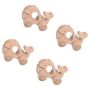 4 Pack - Wooden Whale Push Toy Cars For Toddlers - Brown
