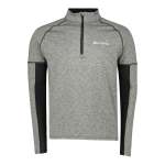 Men's 1 4 Zip Long Sleeve Panelled Top Grey Splinter - Small