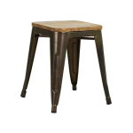 Replica Tolix Stool Wood Seat