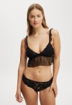 Cotton On Holly Lace Longline Bralette - Black