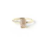 Orangey White Emerald Cut Diamond Ring