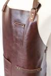 Pdj Full Leather Apron Chocolate Brown