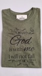 Ladies God Is With Me Melange Olive T-Shirt - 2XL