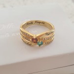 N2016-CRI103646 - Personalized Names And Birthstones Ring Gold Plated Over 925 Sterling Silver