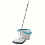 Deluxe Spin Mop And Bucket System Set With 4 Microfiber Heads - Stainless Steel Hands-free Washing For Dust & Dirt Removal Dry &