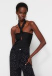 Knitwear Piping Window cut Out Detailed Blouse - Black