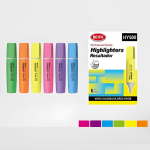 Vibrant Multi-colour Tip Highlighters Pack Of 6