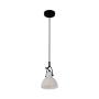 Eurolux Siena Pendant With Opal Glass 225MM - Black