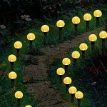 15-LIGHT Outdoor Garden Pathway Solar LED Bubble Ball Ground Stake Lights: Perfect For Wedding Christmas Birthday And More - Sol