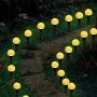 15-Light Outdoor Garden Pathway Solar LED Bubble Ball Ground Stake Lights: Perfect For Wedding Christmas Birthday And More - Solar Powered No Remote Touch Control