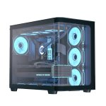 AeroCool P500C Black Mid Tower Case - Includes 120MM Argb Fan X 4 And 4-PORT Argb Control Hub - Atx - 3X 2.5" Or