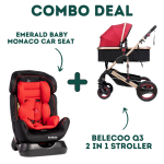 Emerald Baby Monaco Car Seat + 2 In 1 Belecoo Q3 Stroller Ferrari Set