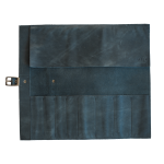 Leather Knife Roll Bag - Denim Blue