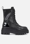 Calvin Klein Chunky Boot Laceup Leather Mg Sat - Black