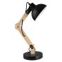 Bright Star Lighting Desk Lamp Metal Wood Adjust Black