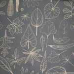 Slate Leaves Fabric Per Meter