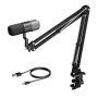 AM20X Usb&xlr Condenser Microphone For Podcast Studio MIC With Metal Boom Arm Stand