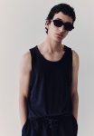 Slim Fit Vest Top - Navy Blue