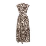 Brown Zebra Print Cut Out Maxi Dress