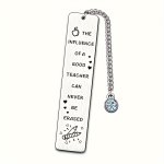 1PC Stainless Steel Bookmark For Graduation Season Gift Laser Engraved Thank-you For Teacher's Day Gift Christmas Gift Bookmark