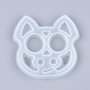 Ghost White Silicone Mould Self Defense Pig Keychain 78X80X8MM