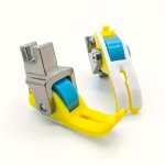 1PC Teflon Wear-resistant Roller Presser Foot For Sewing Machines - Ideal For Thick & Thin Fabrics No Burr Design Yellow