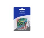 Marlin Office Essentials Colour Paper Clips 33MM 100S Blister Card
