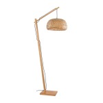 Solara Wooden And Bamboo Floor Lamp Brown