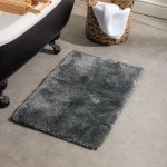 Silky Non-slip Bath Mat Gun Metal Grey - 55X86CM