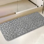Pebble Pattern Polyester Bath Mat 25D High-density Sponge Non-slip Knitted Bath Rug Super Absorbent Soft Comfort Luxury Bathmat