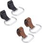 4 Pcs Stroller Hooks 360-DEGREE Rotation Hanger With Pu Strap For Bags