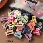 20PCS Set Matte Solid Color Hair Claw Clips - Cute Non-slip Ponytail Holders For Women & Girls