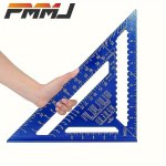 30.48 Cm Triangle Ruler Blue Red Silvery Black Measuring Tools Aluminium Carpenter's Tools Inch Metric Angle Ruler Speed Square 