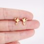 Tiny Star Shaped Stud Earrings Plated Simple Elegant Style Lightweight Ear Accessories Black Color